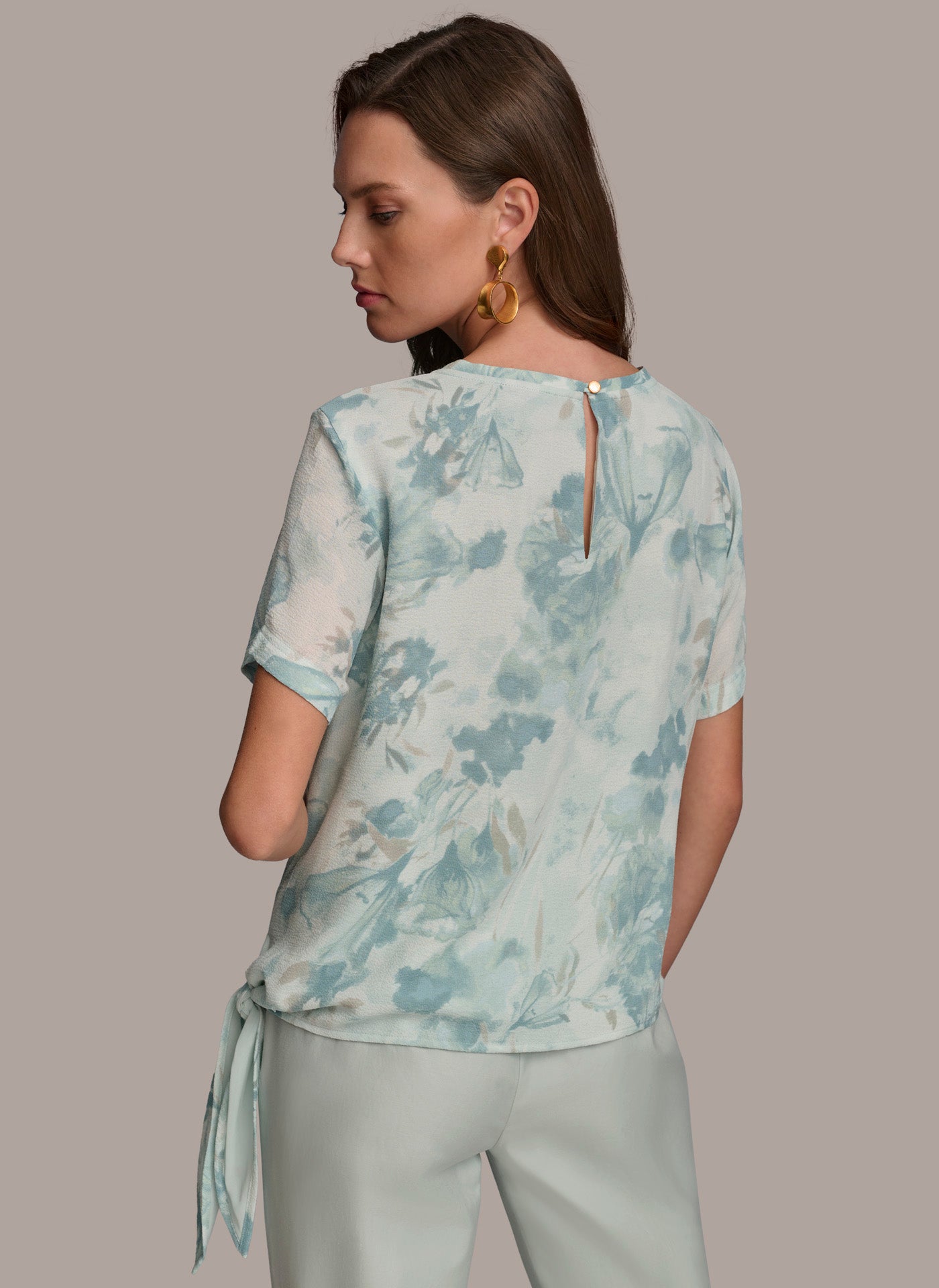 (image for) PERFECT PRINTED SIDE TIE BLOUSE